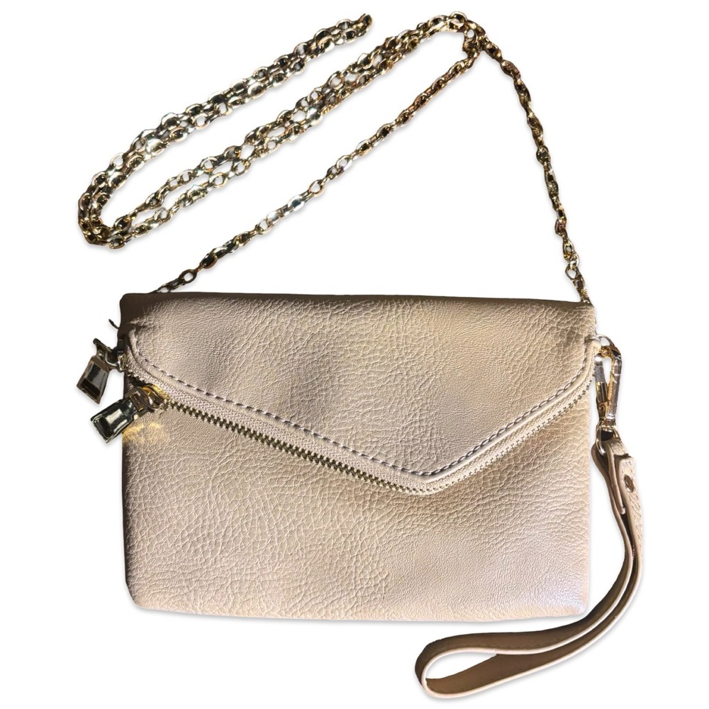 Magnetic Leather Convertible Clutch, Wristlet or Shoulder Bag